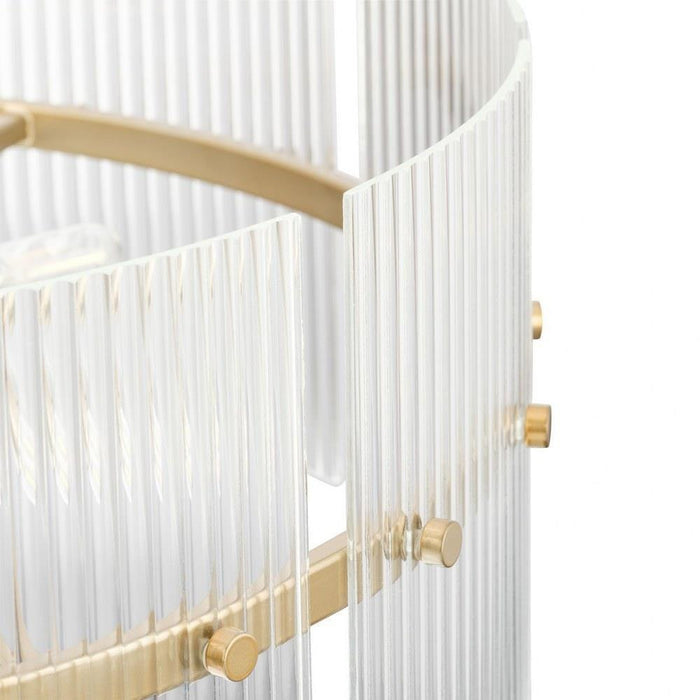 Progress Lighting Seville Collection 6-Light Chandelier Soft Gold Finish Clear Ribbed Glass (P400389-205)