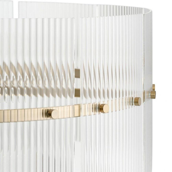 Progress Lighting Seville Collection 6-Light Chandelier Soft Gold Finish Clear Ribbed Glass (P400389-205)