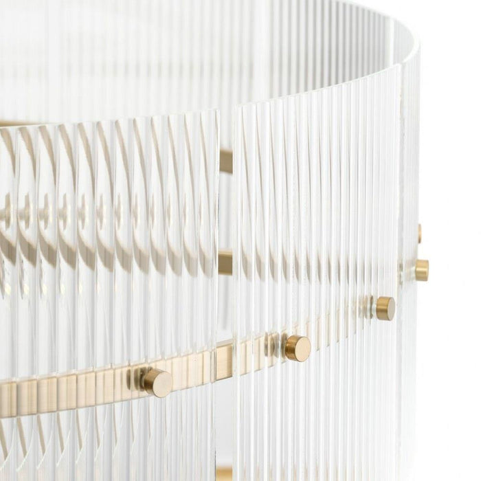 Progress Lighting Seville Collection 6-Light Chandelier Soft Gold Finish Clear Ribbed Glass (P400389-205)