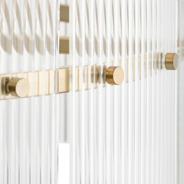 Progress Lighting Seville Collection 6-Light Chandelier Soft Gold Finish Clear Ribbed Glass (P400389-205)