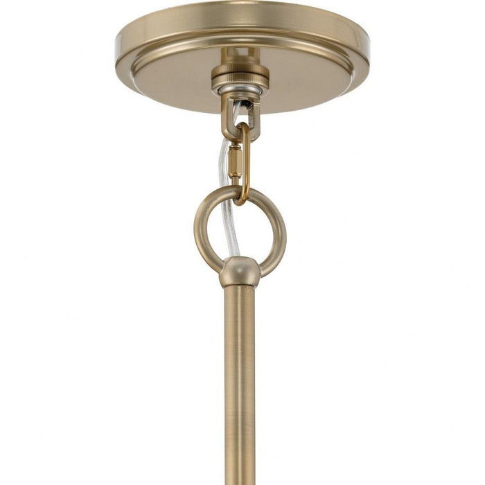 Progress Lighting Seville Collection 9-Light Chandelier Soft Gold Finish Clear Ribbed Glass (P400390-205)