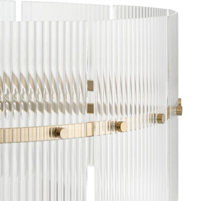 Progress Lighting Seville Collection 9-Light Chandelier Soft Gold Finish Clear Ribbed Glass (P400390-205)