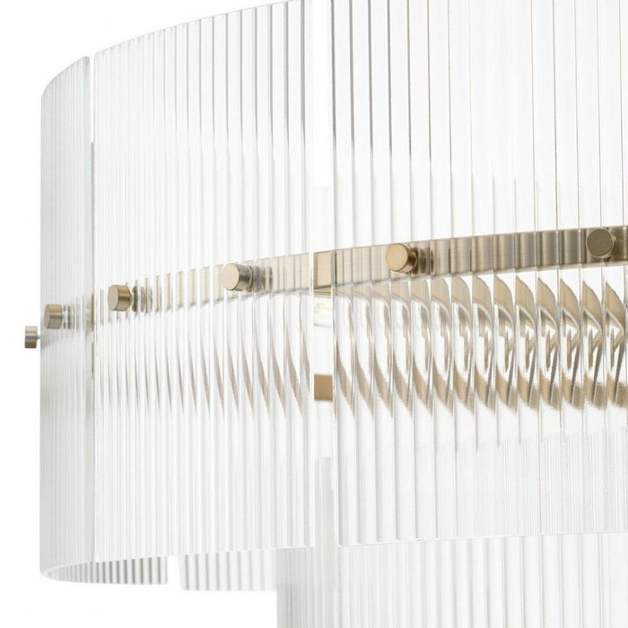 Progress Lighting Seville Collection 9-Light Chandelier Soft Gold Finish Clear Ribbed Glass (P400390-205)