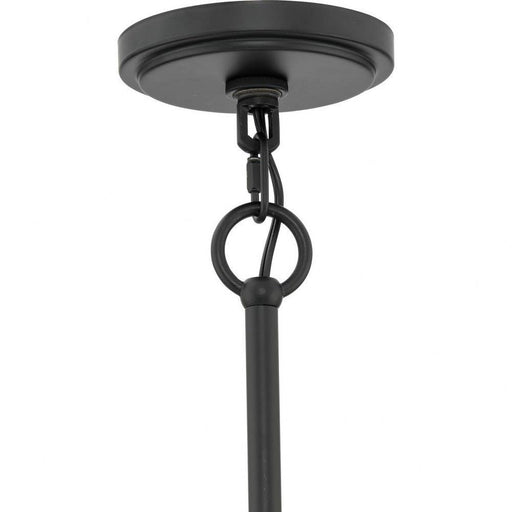Progress Lighting Seville Collection 9-Light Chandelier Matte Black Finish Clear Ribbed Glass (P400390-31M)