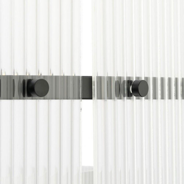 Progress Lighting Seville Collection 9-Light Chandelier Matte Black Finish Clear Ribbed Glass (P400390-31M)