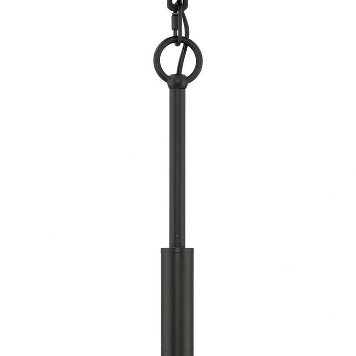 Progress Lighting Seville Collection 9-Light Chandelier Matte Black Finish Clear Ribbed Glass (P400390-31M)