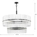 Progress Lighting Seville Collection 9-Light Chandelier Matte Black Finish Clear Ribbed Glass (P400390-31M)