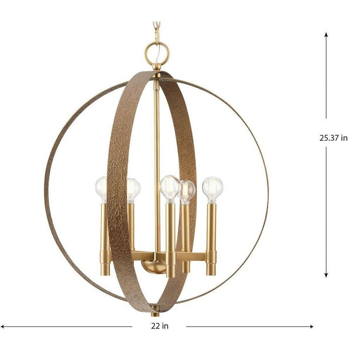 Progress Lighting Allegheny Collection 5-Light Chandelier Soft Gold Finish (P400391-205)