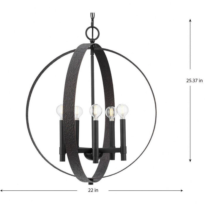 Progress Lighting Allegheny Collection 5-Light Chandelier Matte Black Finish (P400391-31M)