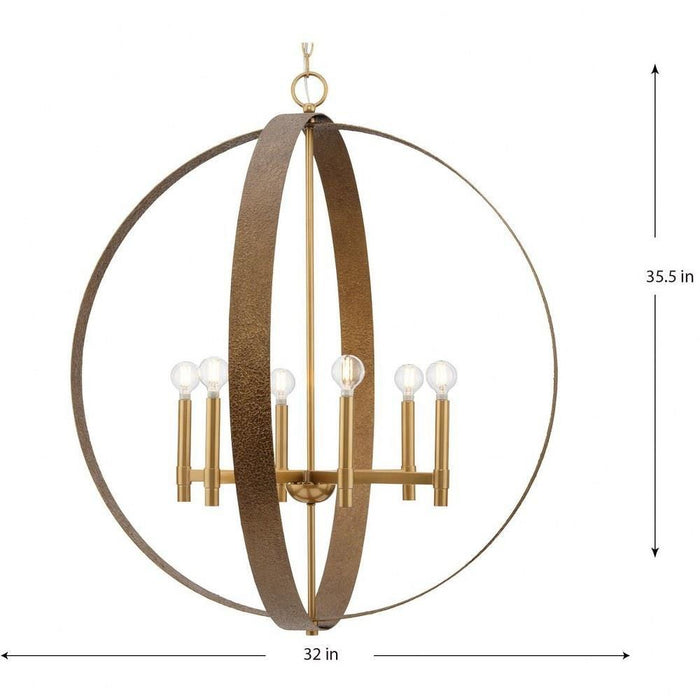 Progress Lighting Allegheny Collection 6-Light Chandelier Soft Gold Finish (P400392-205)