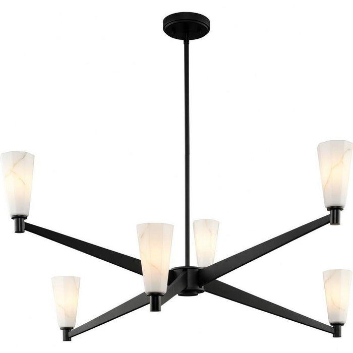 Progress Lighting Tosca Collection 6-Light Chandelier Matte Black Finish (P400395-31M)