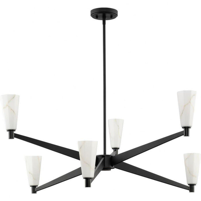 Progress Lighting Tosca Collection 6-Light Chandelier Matte Black Finish (P400395-31M)