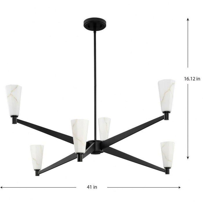 Progress Lighting Tosca Collection 6-Light Chandelier Matte Black Finish (P400395-31M)