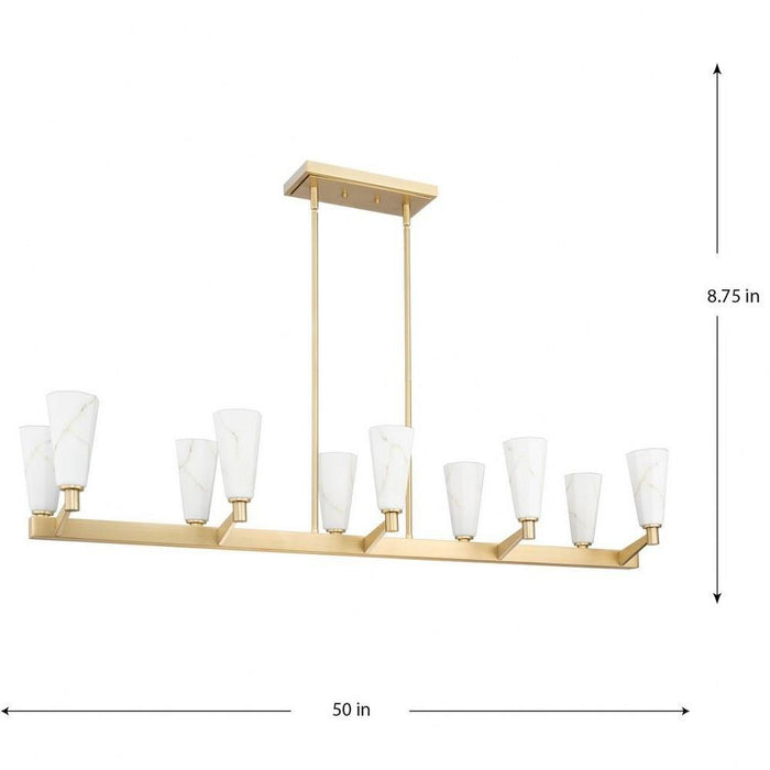 Progress Lighting Tosca Collection 10-Light Linear Chandelier Brushed Bronze Finish (P400396-109)
