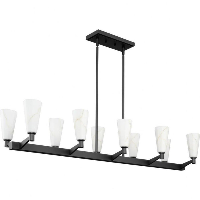 Progress Lighting Tosca Collection 10-Light Linear Chandelier Matte Black Finish (P400396-31M)