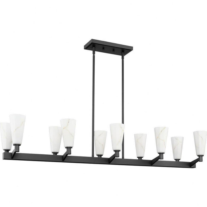 Progress Lighting Tosca Collection 10-Light Linear Chandelier Matte Black Finish (P400396-31M)