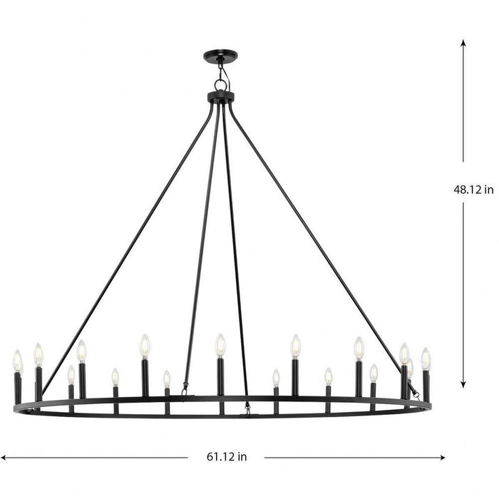 Progress Lighting Gilliam Collection 20-Light Chandelier Matte Black Finish (P400399-31M)