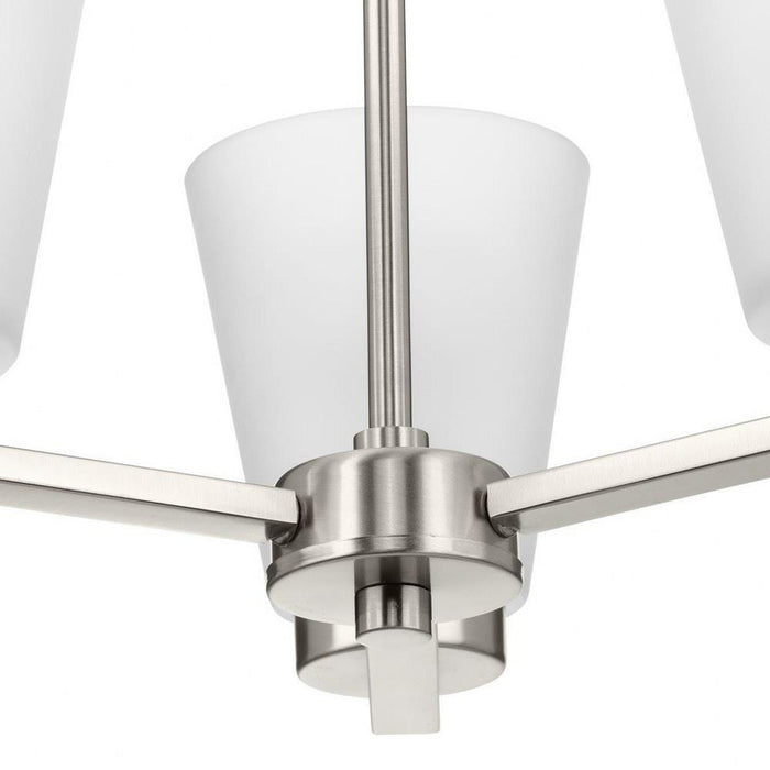 Progress Lighting Tanner Collection 3-Light Chandelier Brushed Nickel Finish Etched Glass (P400400-009)
