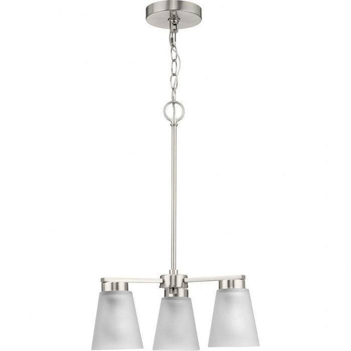 Progress Lighting Tanner Collection 3-Light Chandelier Brushed Nickel Finish Etched Glass (P400400-009)