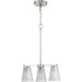Progress Lighting Tanner Collection 3-Light Chandelier Brushed Nickel Finish Etched Glass (P400400-009)