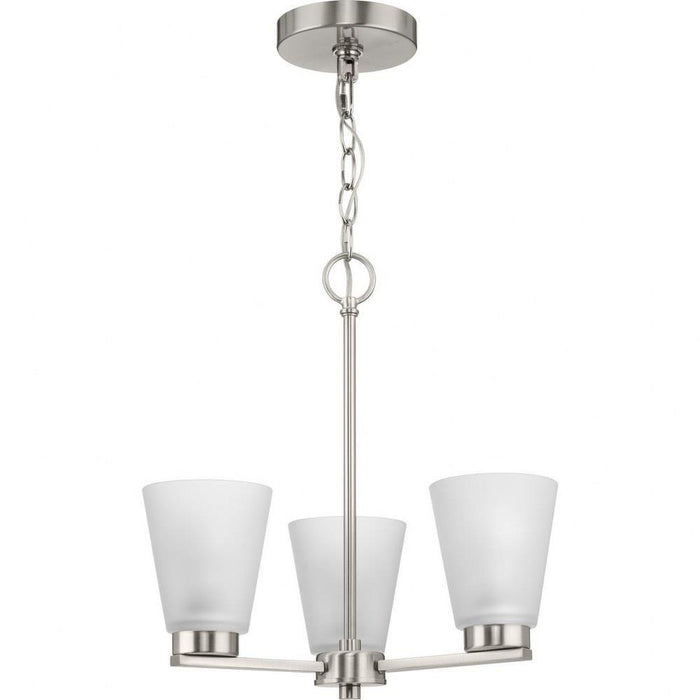 Progress Lighting Tanner Collection 3-Light Chandelier Brushed Nickel Finish Etched Glass (P400400-009)