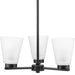 Progress Lighting Tanner Collection 3-Light Chandelier Matte Black Finish Etched Glass (P400400-31M)