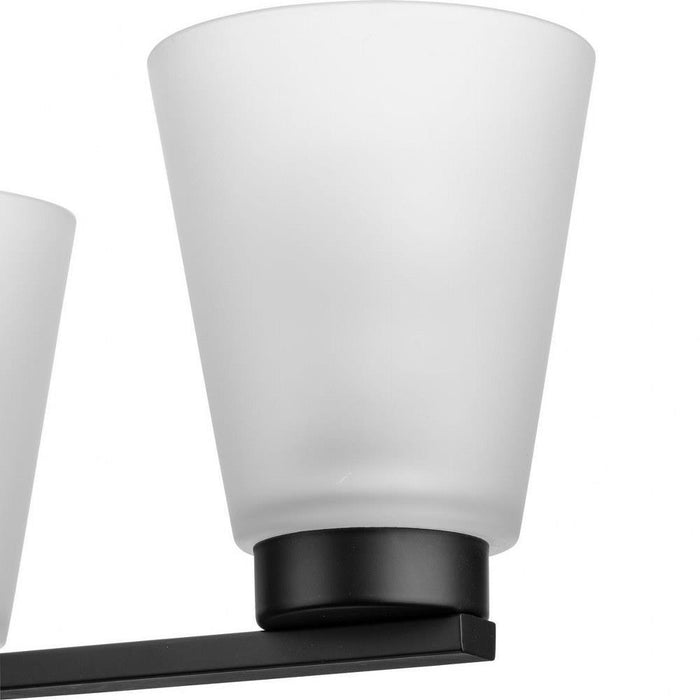 Progress Lighting Tanner Collection 3-Light Chandelier Matte Black Finish Etched Glass (P400400-31M)