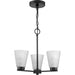 Progress Lighting Tanner Collection 3-Light Chandelier Matte Black Finish Etched Glass (P400400-31M)
