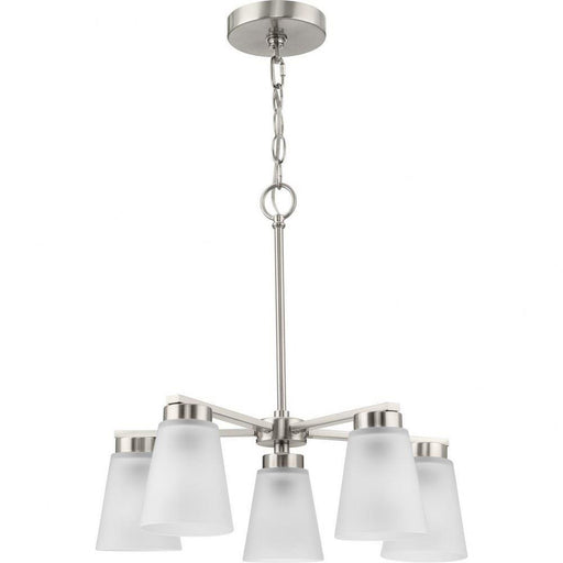 Progress Lighting Tanner Collection 5-Light Chandelier Brushed Nickel Finish Etched Glass (P400401-009)