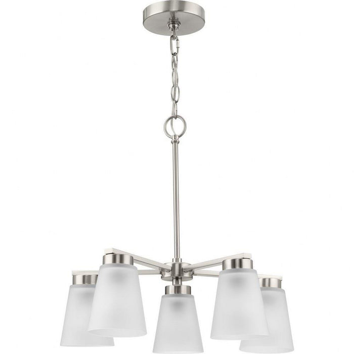 Progress Lighting Tanner Collection 5-Light Chandelier Brushed Nickel Finish Etched Glass (P400401-009)