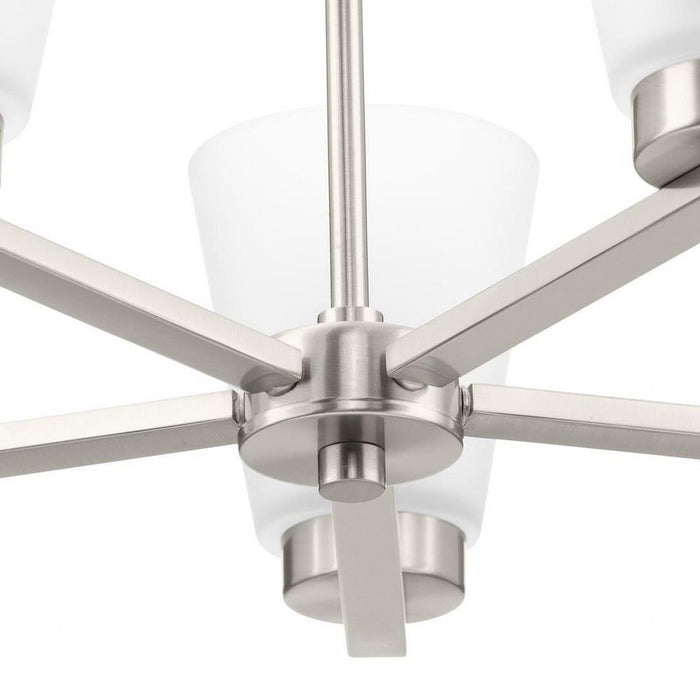 Progress Lighting Tanner Collection 5-Light Chandelier Brushed Nickel Finish Etched Glass (P400401-009)