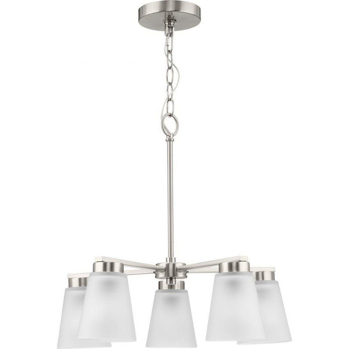 Progress Lighting Tanner Collection 5-Light Chandelier Brushed Nickel Finish Etched Glass (P400401-009)