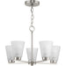 Progress Lighting Tanner Collection 5-Light Chandelier Brushed Nickel Finish Etched Glass (P400401-009)