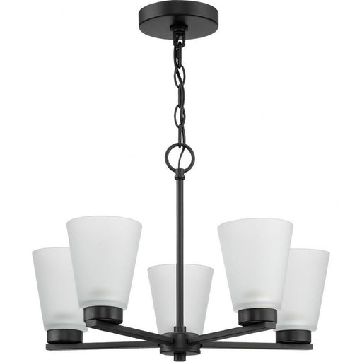 Progress Lighting Tanner Collection 5-Light Chandelier Matte Black Finish Etched Glass (P400401-31M)