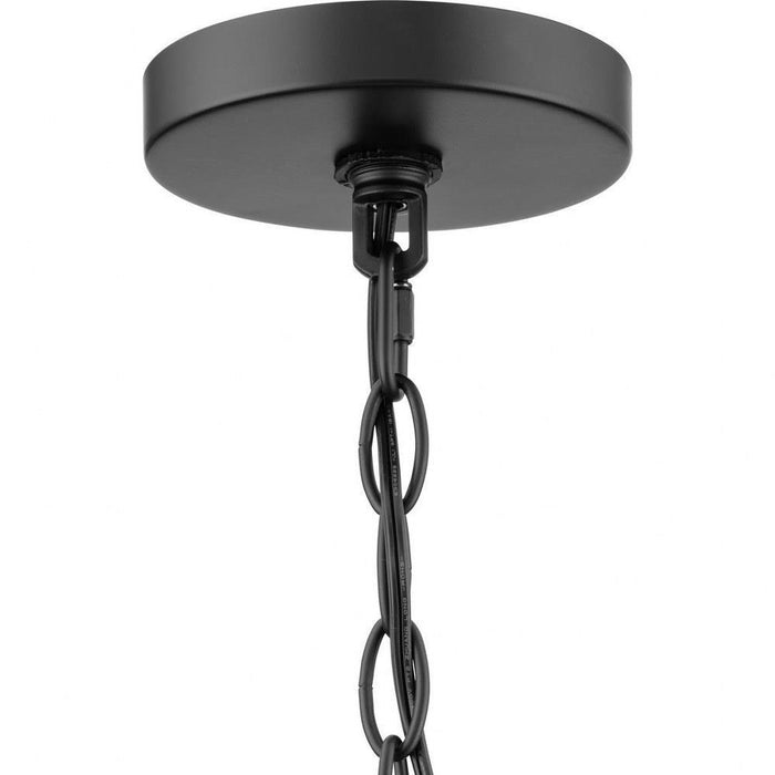 Progress Lighting Tanner Collection 5-Light Chandelier Matte Black Finish Etched Glass (P400401-31M)