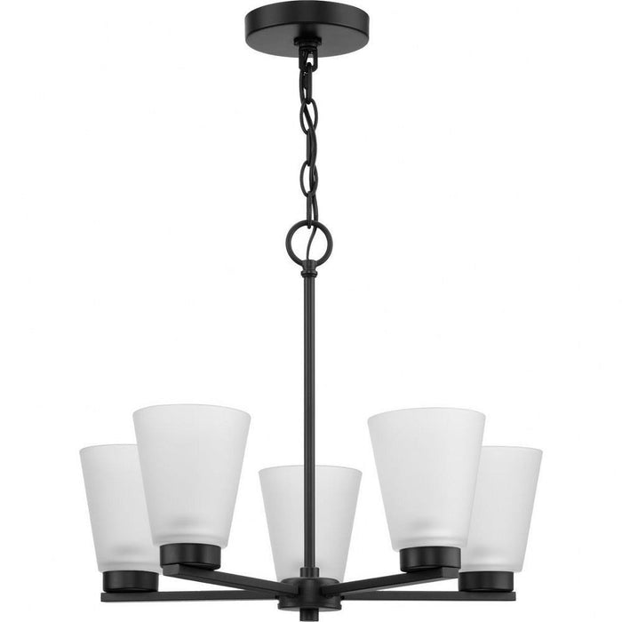 Progress Lighting Tanner Collection 5-Light Chandelier Matte Black Finish Etched Glass (P400401-31M)