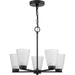 Progress Lighting Tanner Collection 5-Light Chandelier Matte Black Finish Etched Glass (P400401-31M)