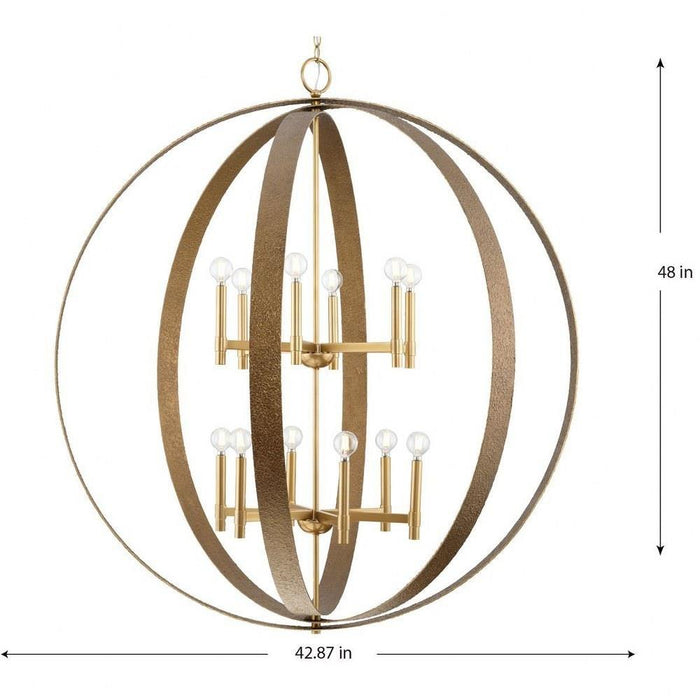Progress Lighting Allegheny Collection 12-Light Chandelier Soft Gold Finish (P400409-205)