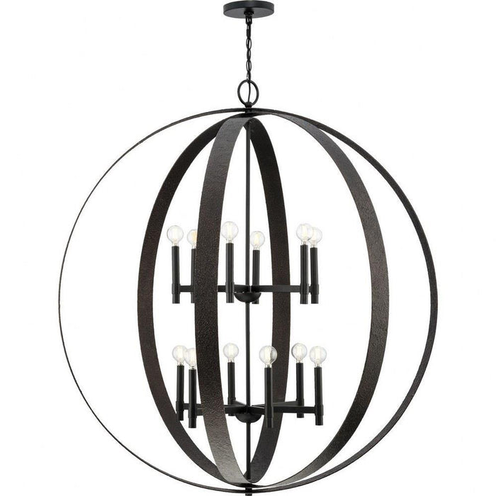 Progress Lighting Allegheny Collection 12-Light Chandelier Matte Black Finish (P400409-31M)