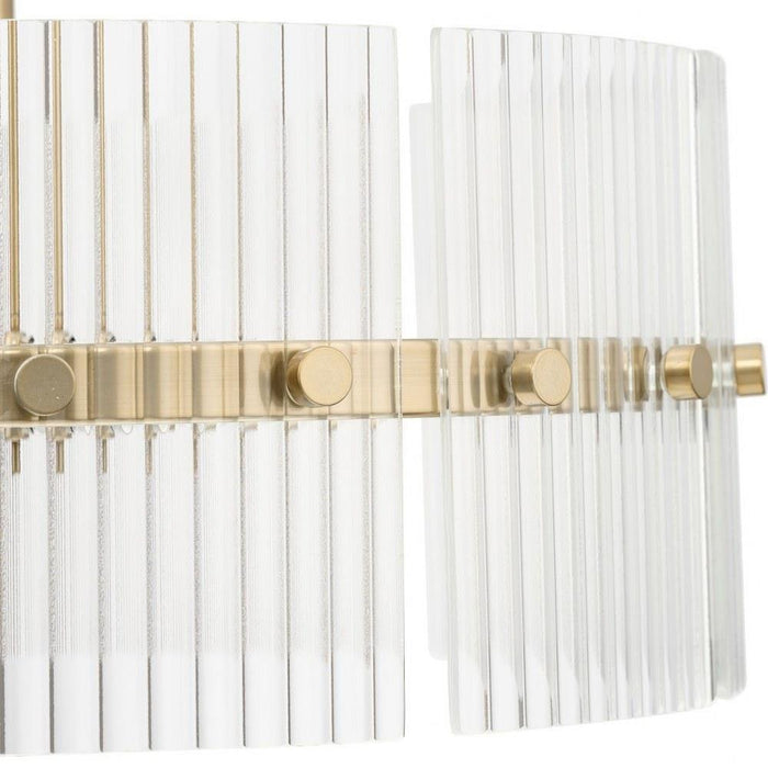 Progress Lighting Seville Collection 4-Light Contemporary Pendant Soft Gold Finish Clear Ribbed Glass (P500456-205)