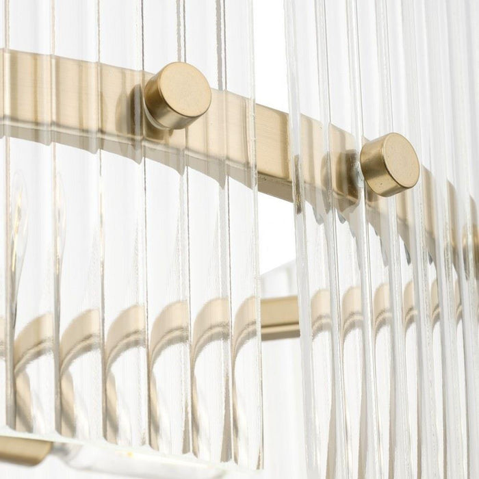 Progress Lighting Seville Collection 4-Light Contemporary Pendant Soft Gold Finish Clear Ribbed Glass (P500456-205)