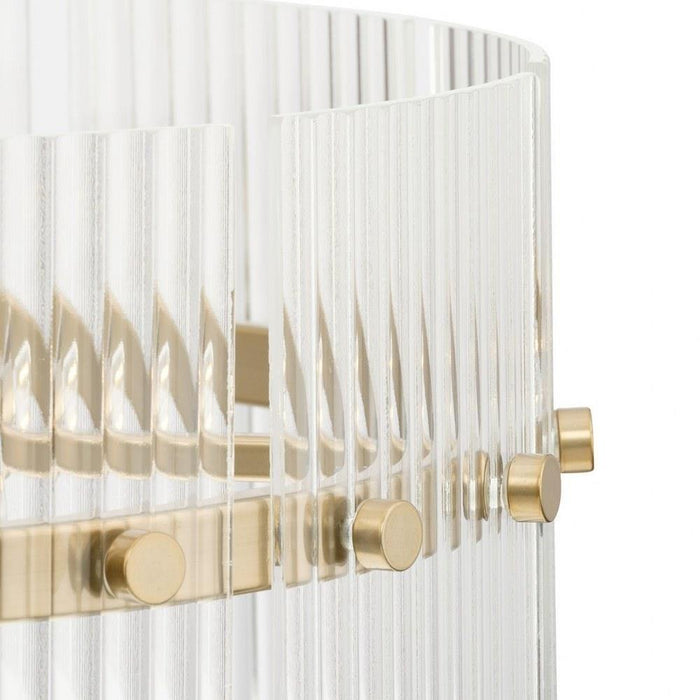 Progress Lighting Seville Collection 4-Light Contemporary Pendant Soft Gold Finish Clear Ribbed Glass (P500456-205)