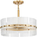 Progress Lighting Seville Collection 4-Light Contemporary Pendant Soft Gold Finish Clear Ribbed Glass (P500456-205)
