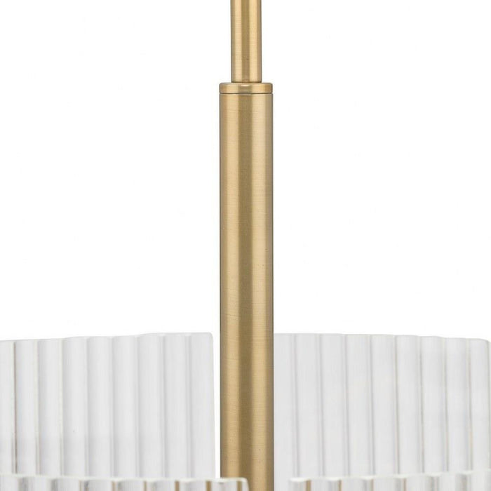 Progress Lighting Seville Collection 4-Light Contemporary Pendant Soft Gold Finish Clear Ribbed Glass (P500456-205)