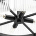 Progress Lighting Seville Collection 4-Light Contemporary Pendant Matte Black Finish Clear Ribbed Glass (P500456-31M)