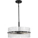 Progress Lighting Seville Collection 4-Light Contemporary Pendant Matte Black Finish Clear Ribbed Glass (P500456-31M)