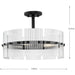 Progress Lighting Seville Collection 4-Light Contemporary Pendant Matte Black Finish Clear Ribbed Glass (P500456-31M)
