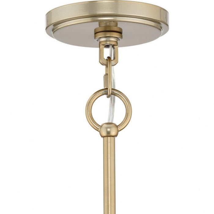 Progress Lighting Seville Collection 6-Light Foyer Light Soft Gold Finish Clear Ribbed Glass (P500457-205)