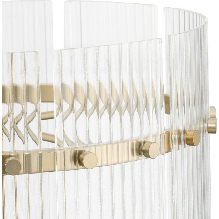 Progress Lighting Seville Collection 6-Light Foyer Light Soft Gold Finish Clear Ribbed Glass (P500457-205)