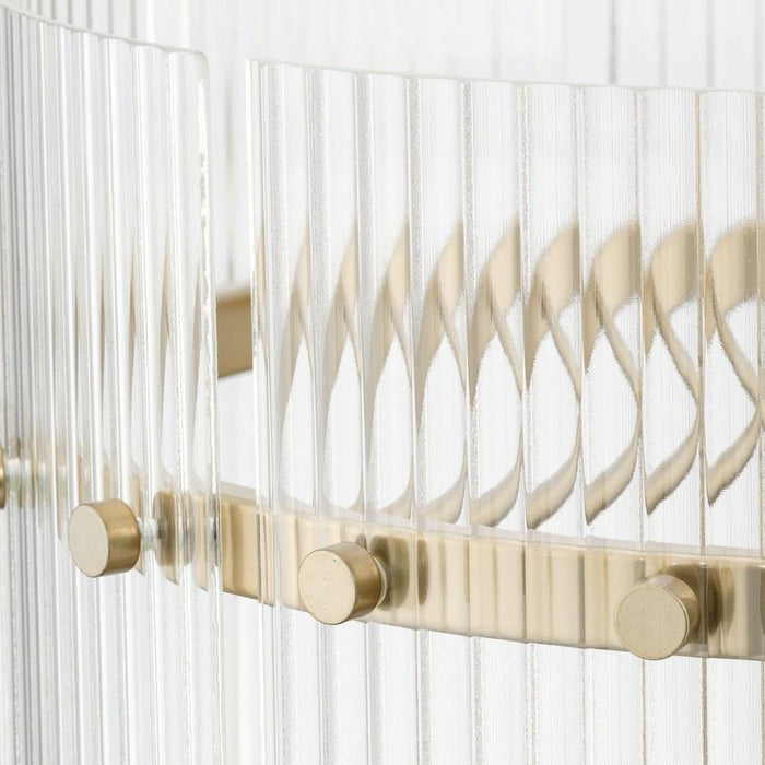 Progress Lighting Seville Collection 6-Light Foyer Light Soft Gold Finish Clear Ribbed Glass (P500457-205)